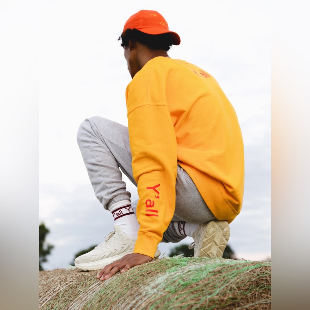 Outdoor Voices‎ Y'all Graphic Sweatershirt Small Orange/yellow Small oversized